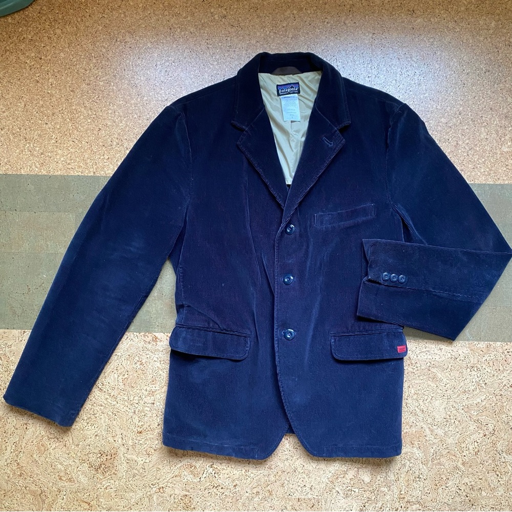 Patagonia Mens Spoken Word corduroy Blazer, size S, Navy Blue